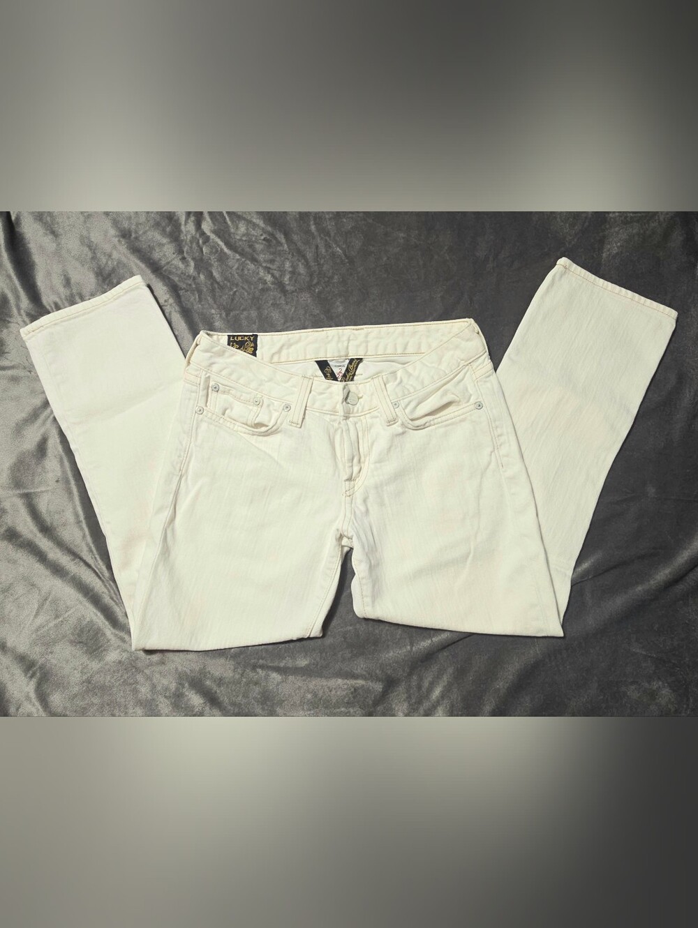Lucky Brand Lola Ankle Crop White Jeans Made In USA Vintage 2 / 26